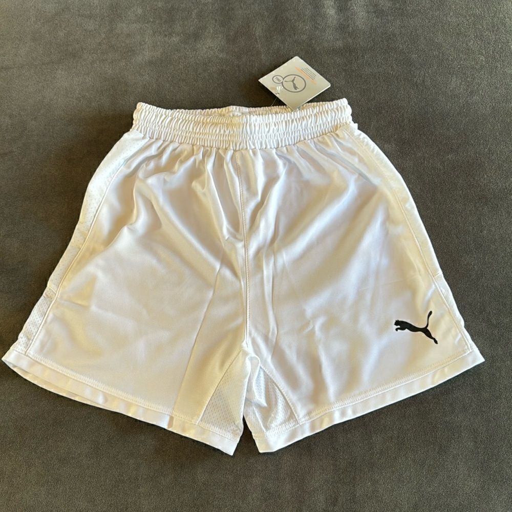 Puma Youth Unisex White Athletic Shorts Dry Cell Size M NWT